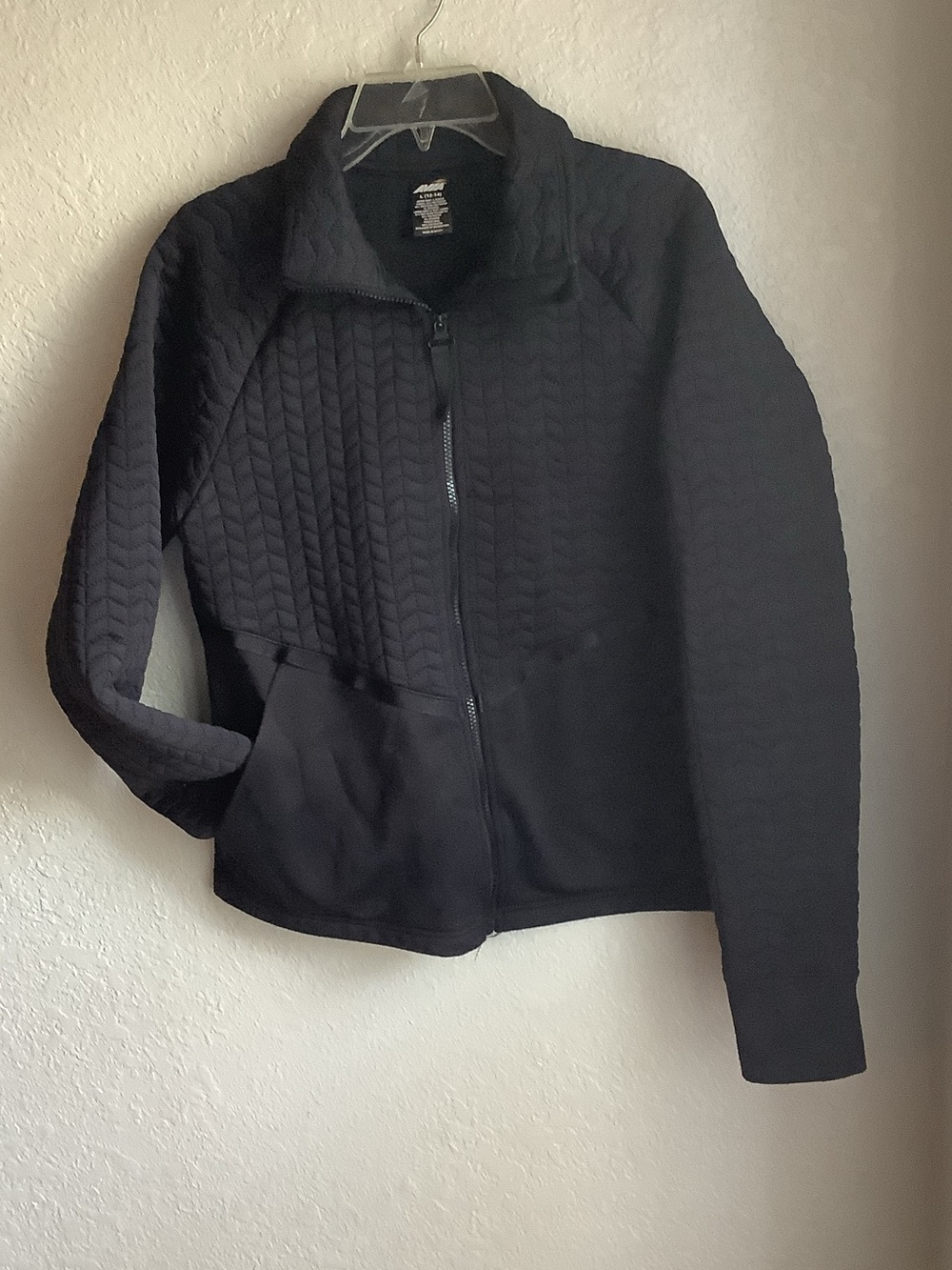 Avia Black Quilted Full-Zip Bomber Jacket